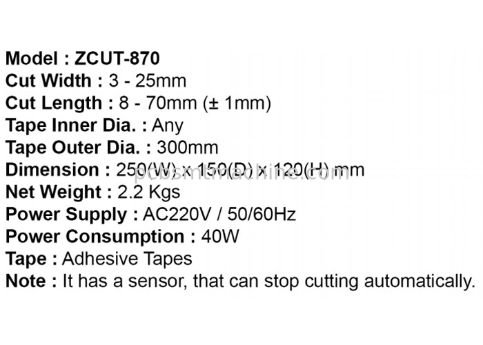 Zcut-870 αυτόματη μηχανή διανομέων ταινιών τύπων 220V ιπποδρομίων για το πλάτος ταινιών 3mm25mm
